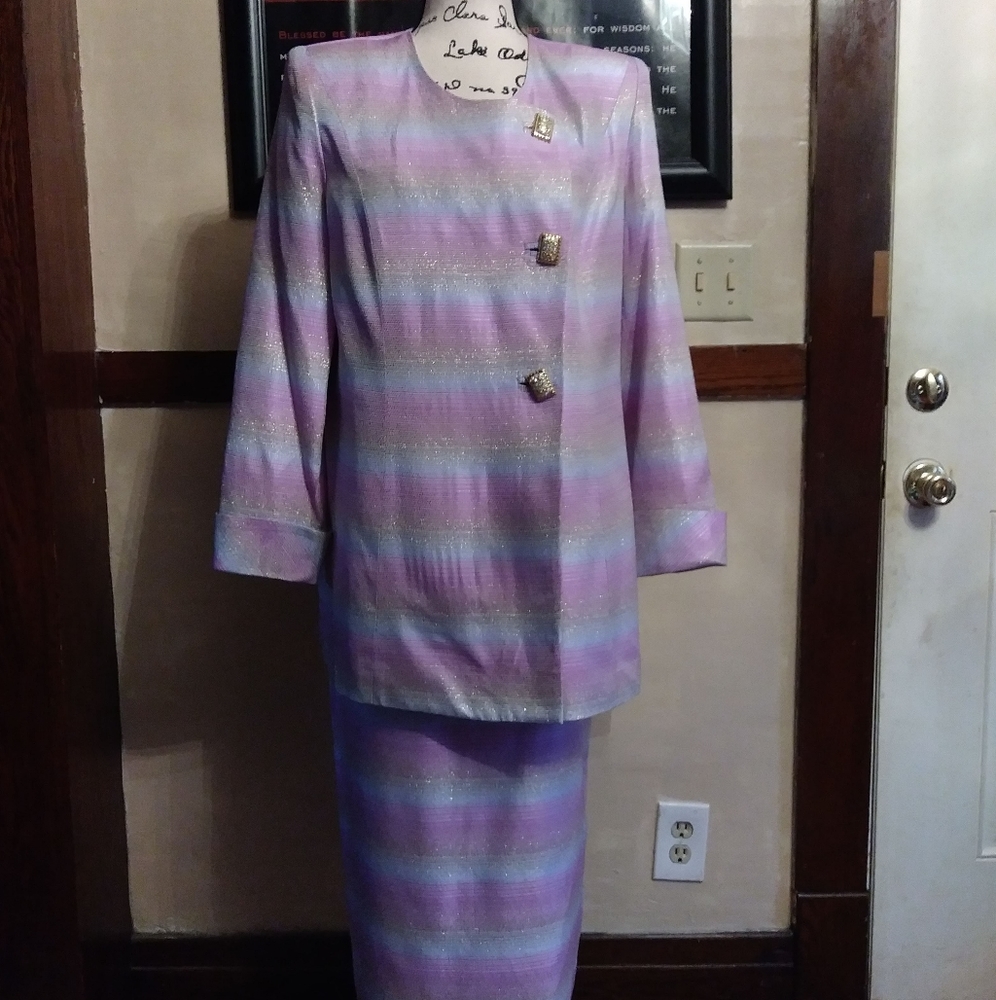 2 piece multi purple suit